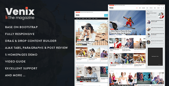 Venix - Responsive Magazine News Drupal 9 Theme icon
