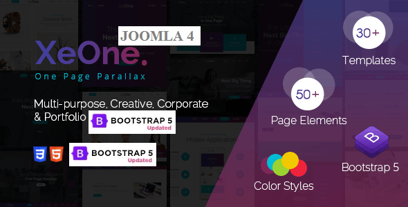 XeOne - One Page Parallax Joomla 4 Template icon