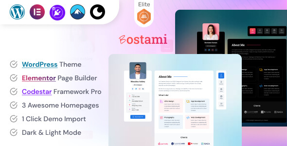 Bostami - Personal Portfolio / Resume WordPress Theme icon