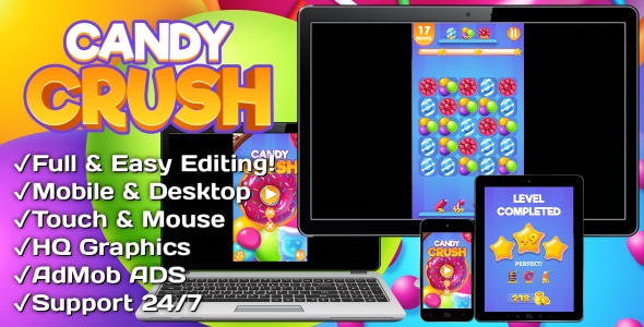Candy Crush - HTML5 + Mobile Game (Construct 3) icon