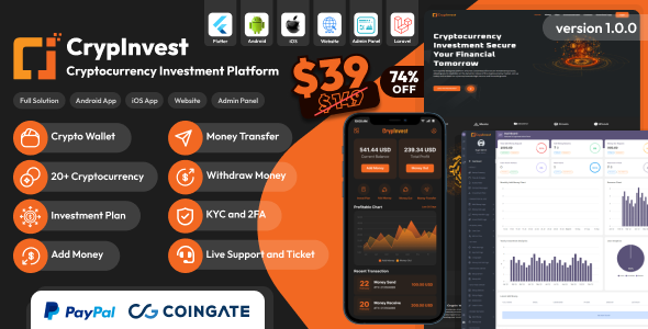 CrypInvest - Cryptocurrency Investment Platform Full Solution icon