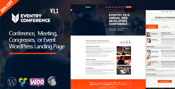 Eventry - Conference Meetup Landing Page WordPress Theme icon