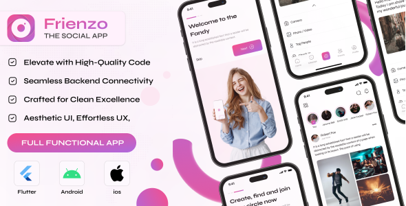 Frenzo - Social App script in Flutter with Admin Panel icon