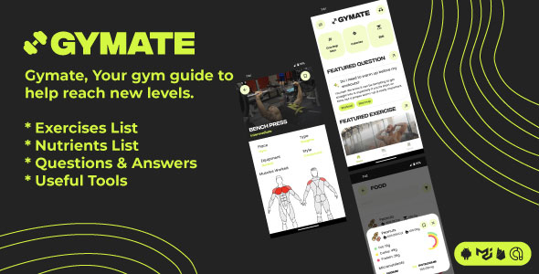 Gymate - Your Gym Guide (Exercises, Nutrients, Q&A) icon