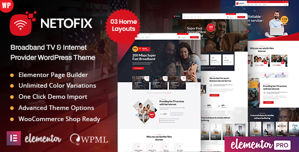 Netofix - Broadband TV & Internet Provider WordPress Theme icon