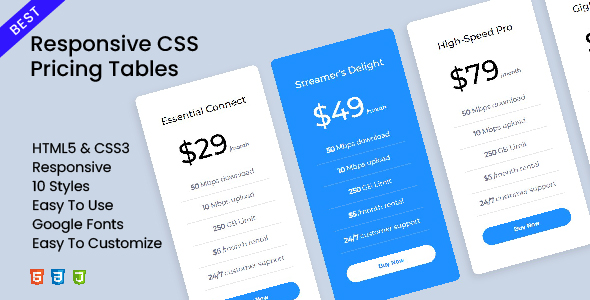 Responsive CSS Pricing Tables icon