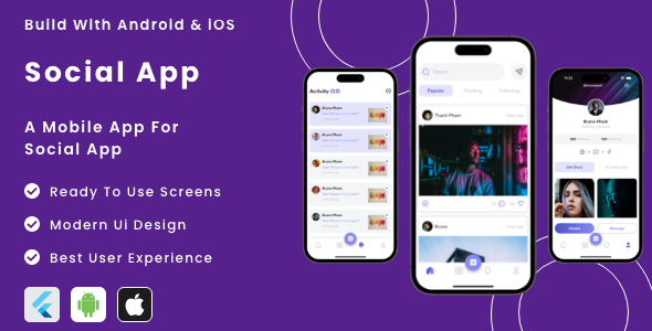 Social App - Flutter Mobile App Template icon
