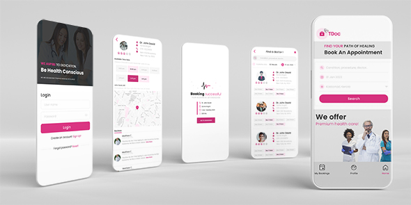TDoc - Revolutionary On-Demand Doctor Appointment Booking Mobile App icon