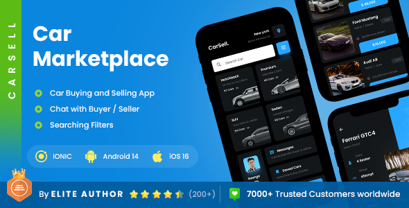 2 App Template| Car Buying App| Car Selling App | Car Comparison App| Car eCommerce App| CarSell icon