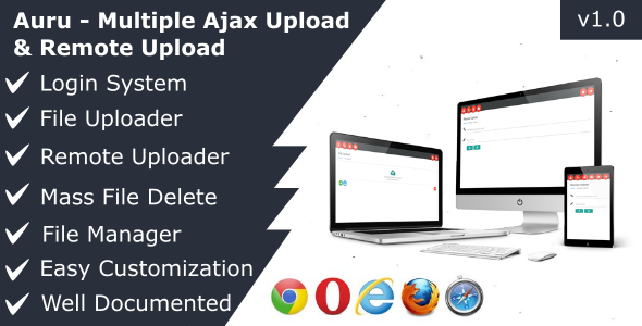Auru - Multiple Ajax Upload & Remote Upload I Bulk/Mass Delete I File Manager icon