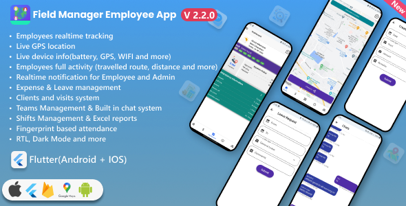 Employee App for Field Manager SaaS & non SaaS | Employee GPS tracking application | Flutter icon