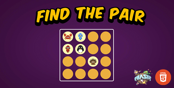 Find The Pair - HTML5 Memory Match Game - Phaser 3 icon