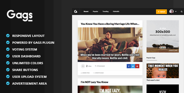 Gags - Image, Meme & Video Sharing WordPress Theme icon