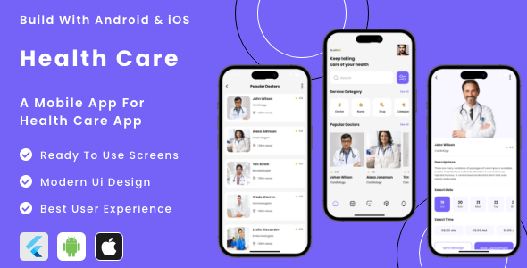 Health Care App - Online Doctor Appointment App Flutter | Android | iOS Mobile App Template icon