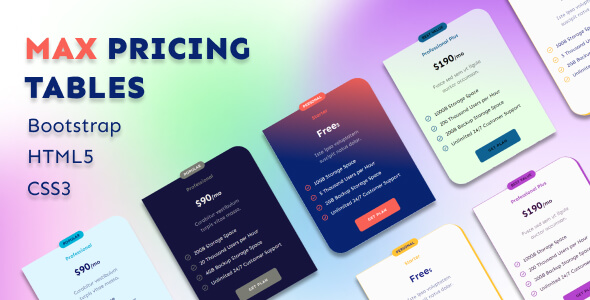 Max Pricing Tables - Bootstrap and HTML5 Version icon