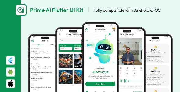 Prime AI Flutter UI Kit - AI Chat, Image Generator, Video Generator, AI Content Writer icon