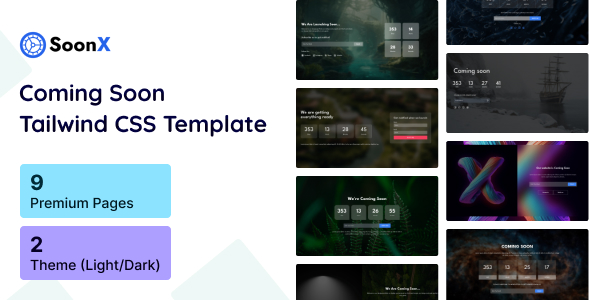 SoonX - Tailwind Coming Soon HTML Template