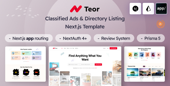 Teor - React Nextjs Classified Ads & Directory Listing Script icon