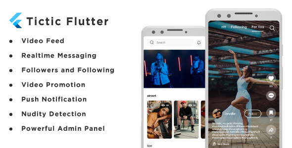 Tictic Flutter - IOS And Android media app for creating and sharing short videos icon