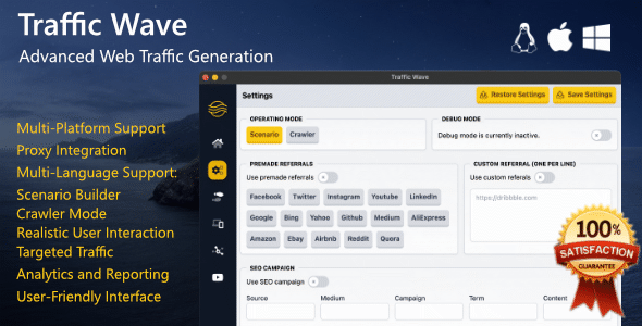Traffic Wave | Advanced Cross-Platform Web Traffic Generation