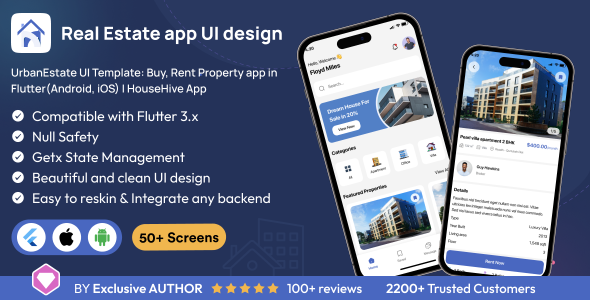 UrbanEstate UI Template: Buy, Rent Property app in Flutter(Android, iOS) | HouseHive App