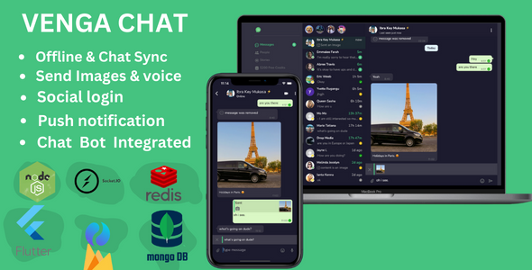 Venga Chat: Flutter x Node.js Chat Mobile Application with Web icon