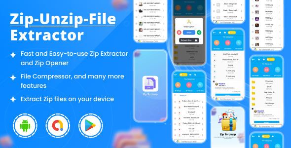 Zip Unzip files extractor - Zip Files Archiver - Zip File Reader - Unzip Archiver - Zip Maker icon