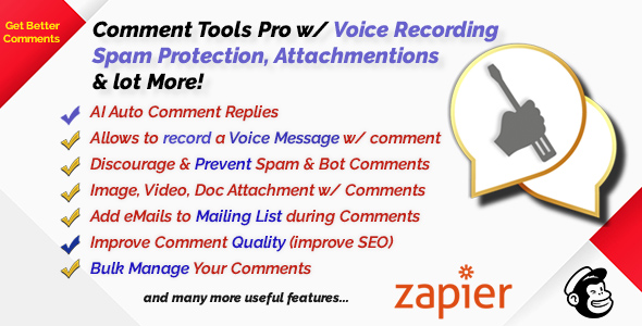 AI Auto Comment Reply and other Tools with Auto Moderation, Spam Protection, Attachment icon