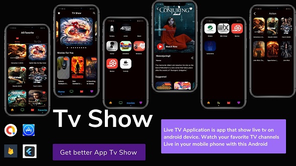 Flutter Tv Show - (Live TV Channels- Movies) - TV Cast Supports DLNA-Cast icon
