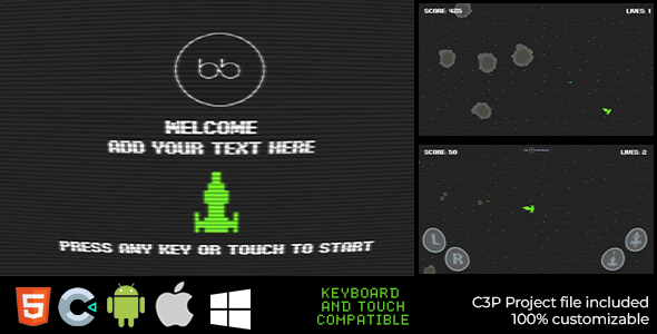 Galactic Wars - Asteroids - HTML5 & Construct 3 C3P Files icon