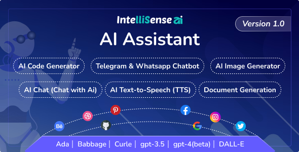IntelliSense AI with SaaS - AI Writing Assistant,Chatbot WhatsApp and Telegram icon