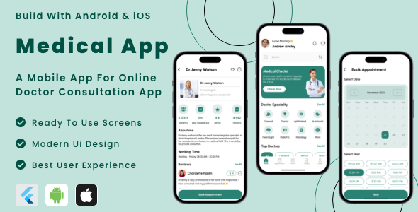 Medical App - Online Doctor Consultation Flutter App | Android | iOS Mobile App Template icon