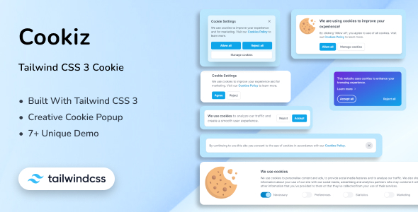 Tailwind CSS 3 Cookie - Cookiz icon