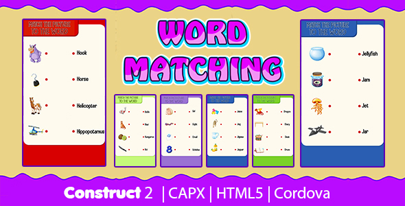 Word Matching Game (CAPX | HTML5 | Cordova) Kids Learning Game icon