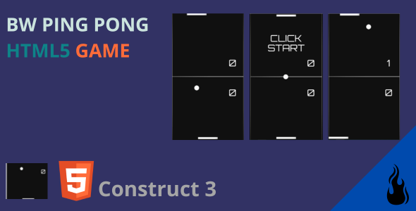 Black and White Ping Pong Html5 Game icon