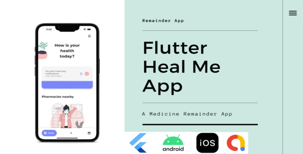 Flutter Heal Me - A Medicine Remainder App icon