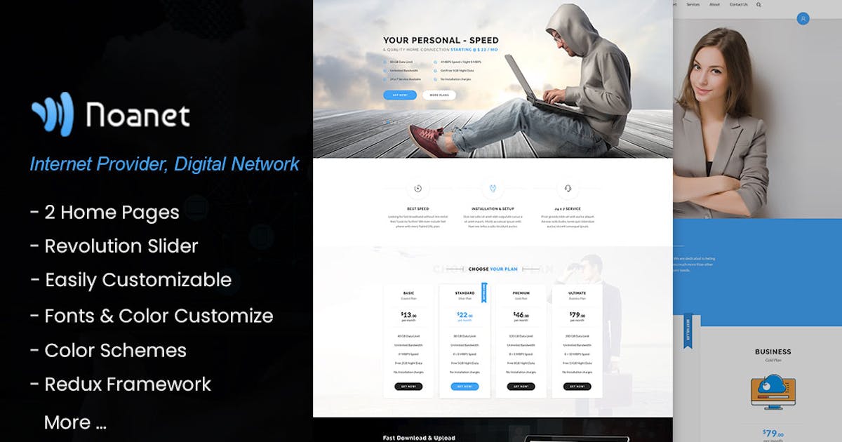 Noanet - Internet, Digital Network WordPress Theme icon