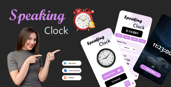 Speaking Clock - Live Wallpaper - Digital And Analog - Set Alarm - Reminder - Timer - Voice Alarm icon
