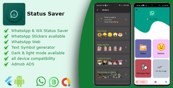 Status Saver & Stickers - Flutter (Android) icon