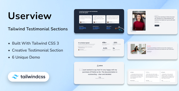 Tailwind CSS 3 Testimonial Section - Userview icon