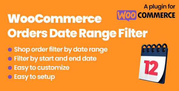 Woo Orders Filter by Date Range icon