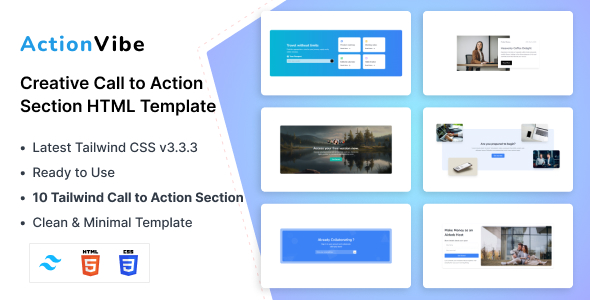 ActionVibe - Tailwind Call to Action Section Template