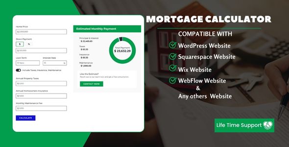 Financial Mortgage Calculator - web calculator for any website icon