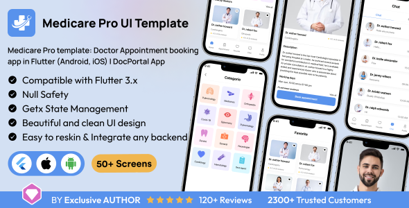 Medicare Pro template: Doctor Appointment booking app in Flutter (Android, iOS) | DocPortal App icon