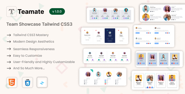 Teamate - Team Showcase Tailwind CSS3 & HTML Brilliance icon