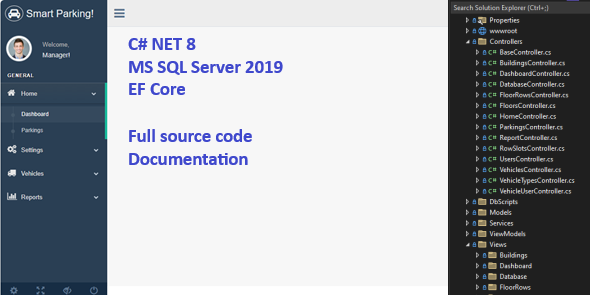 Vehicle Car Parking Slot Management System | ASP Net Core 8 | C# | MSSQL