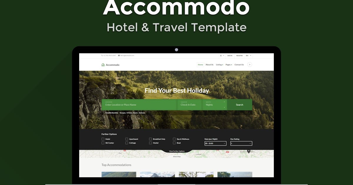 Accommodo - Hotel & Travel Template