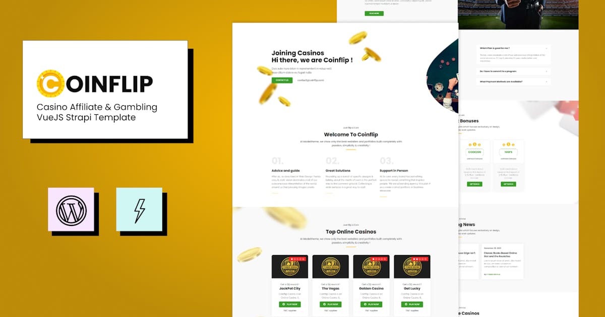 Coinflip - VueJS Strapi Casino Affiliate Template