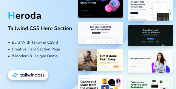 Heroda - Tailwind CSS 3 Hero Section HTML Template icon