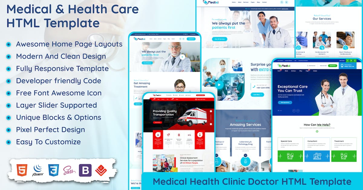 Medixi - Health Doctor Clinic & Medical Care HTML